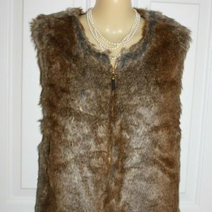 Rafaella Women's Faux Fur Zip-Front Vest, Size 14